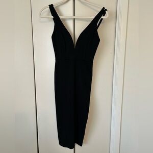 Lulu’s Classy Black Low V dress XS